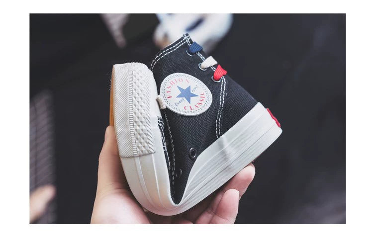 Women's High-Top Canvas Shoes 2024 New Arrival K-style Easiest for Match Retro Student Cloth Shoes Casual Flat Skateboard Shoes