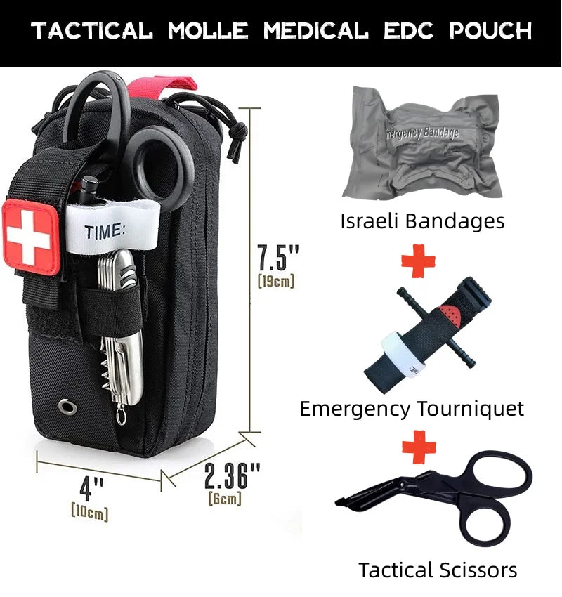 Molle medical EDC bag, EMT emergency bandage, tourniquet, scissors emergency kit, life saving bag bag