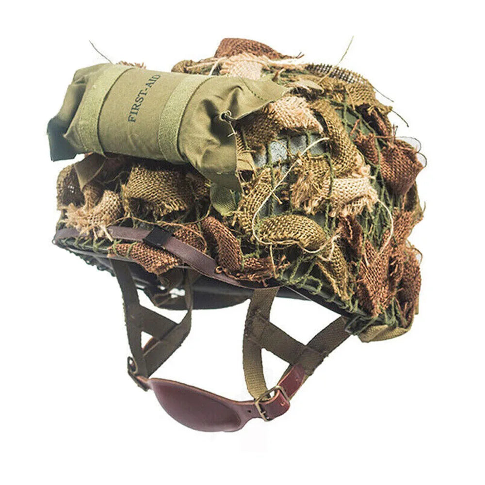 WW2 US M1 Helmet Combined Equipment M1 Camouflage Cloth Strip Trim Helmet Mesh Cover First Aid Kit Tactical M1 Helmet