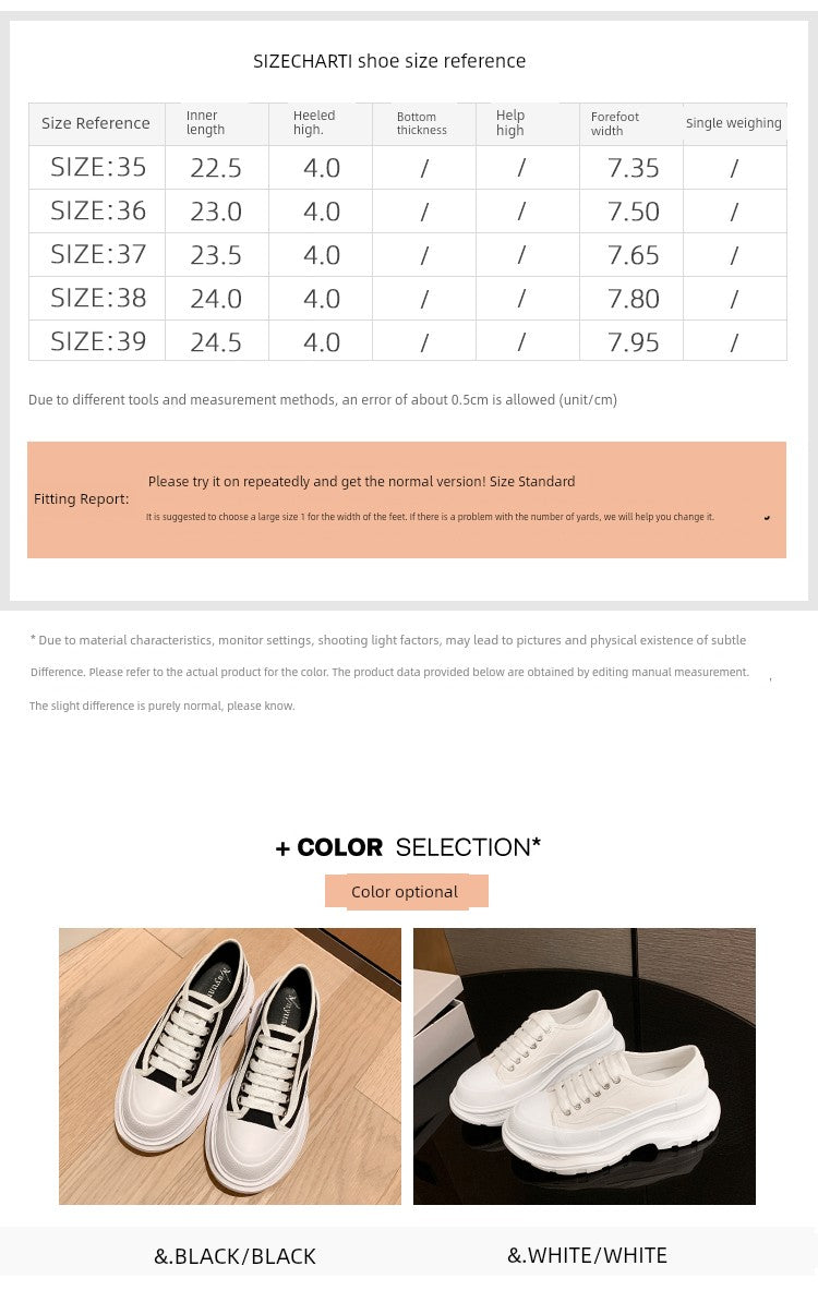 McQueen Canvas Shoes for Women 2024 Summer New Arrival Platform Shoes Thick Sole Heightened Easy Wear Shoes Women Casual Sports Dad Shoes