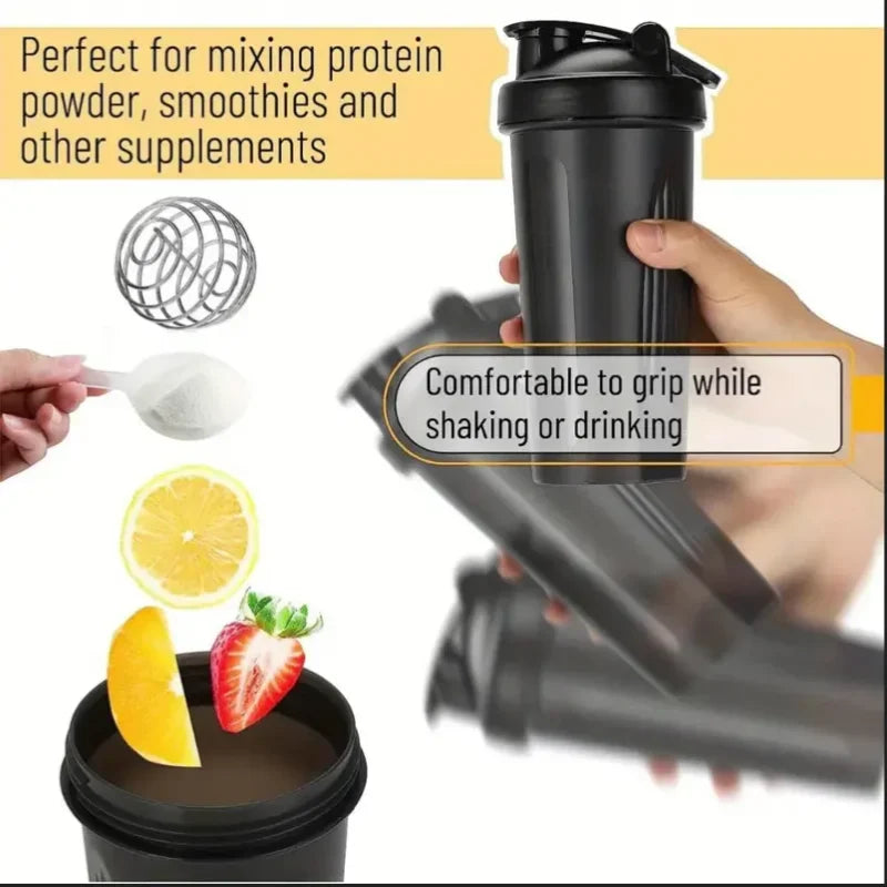 Shaker Bottles Sport Water Cups Whey Protein Powder Mixer Bottle Fitness Gym Shaker Outdoor Portable Plastic Drink Cup