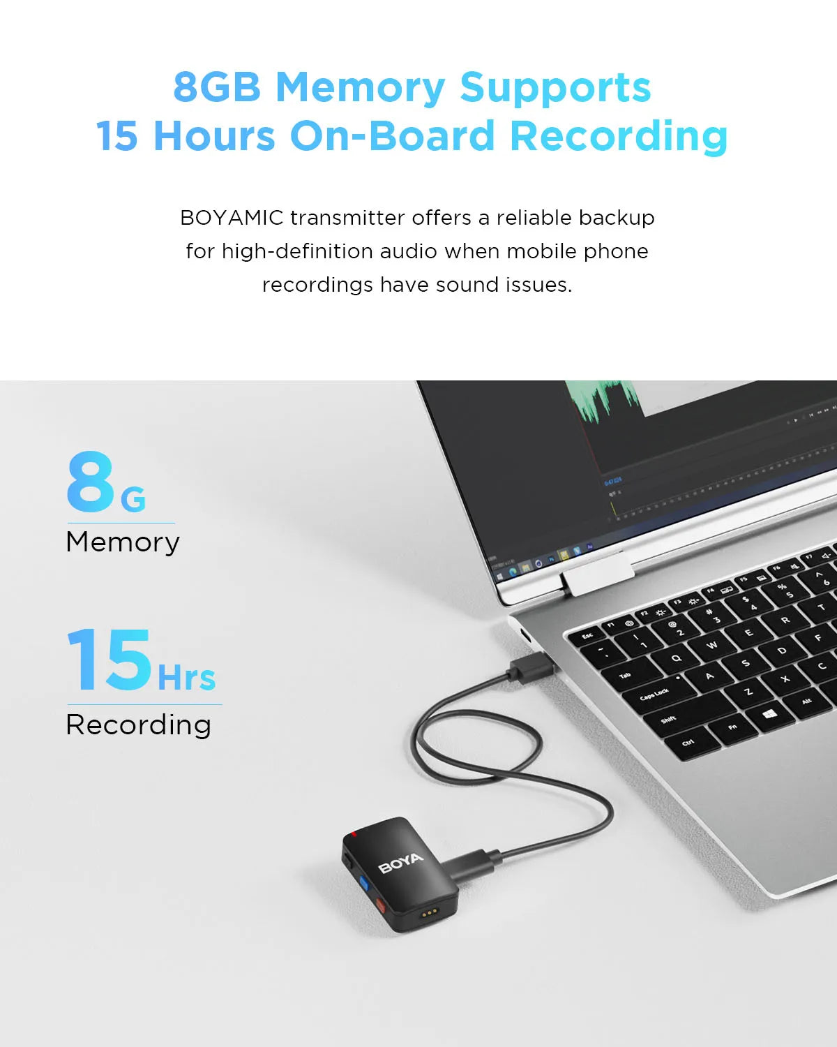 BOYA BOYAMIC Professional Wireless Lavalier Lapel Microphone for iPhone Android Camera Youtube Streaming Record Interview Vlogs